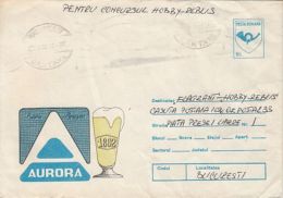 BEERS, AURORA BRASOV BEER FACTORY, COVER STATIONERY, ENTIER POSTAL, 1983, ROMANIA - Bières