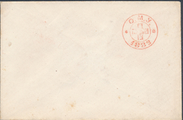 Russia Ukraine 1882 Odessa Red Cross Charity New Year's Envelope With Red Handstamp, Unused (46_2481) - Interi Postali