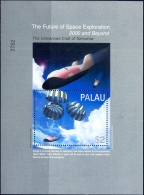 SPACE-FUTURE OF SPACE EXPLORATION-THE UNMANNED CRAFT OF TOMORROW-2 DIFF MS-PALAU-MNH-J-34 - Oceania