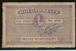 HOLKAR / INDORE  State  1A  Court Fee Type 14 A  # 98376  Inde Indien  India Fiscaux Fiscal Revenue - Holkar