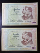 Thailand Banknote 100 Baht 2002 100th Year Of Thai Banknotes P#110 Prefix 0A-1A (2) UNC - Thailand