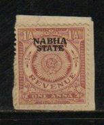 NABHA  STATE  KG V  O/p  1A  Brown  Revenue Type 16  #  98386  India  Inde  Indien Revenue Fiscaux  Sikhism - Nabha