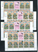 Tonga 1993 Christmas Traditions Set 4 X 8 As Blocks From Base Of Sheet With Central Labels MNH Specimen O/P - Tonga (1970-...)