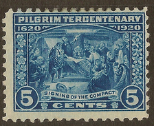 USA 1920 5c Pilgrims Fathers SG 558 HM #AAI271 - Unused Stamps