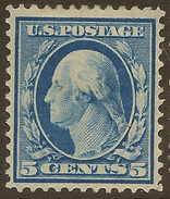 USA 1908 5c Blue SG 342a HM #AAI274 - Unused Stamps