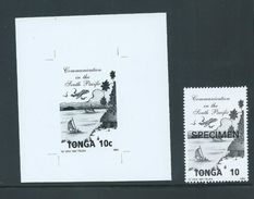 Tonga 1993 Stamp Design Childrens Drawings 10s Communication Black & White Proof - Tonga (1970-...)