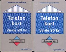 Magnetic Phonecard, Two Different Text Character Of Serial Number On Backside, Two Cards - Schweden