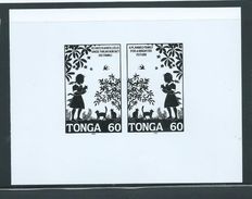 Tonga 1993 Family Planning 60s Pair Black & White Proof - Tonga (1970-...)