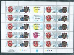 Tonga 1993 Police & Fire Services Set Of 3 Pairs X 10 In Full Sheets With Labels & Imprint MNH Specimen O/P - Tonga (1970-...)