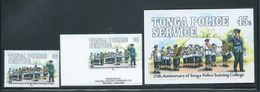 Tonga 1993 Police & Fire Services 60s Band Imperforate Plate Proof + Essay With Different Value - Tonga (1970-...)