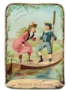 GRANDE CHROMO IMAGE CACAO VAN HOUTEN 11X16 ENFANTS SUR UNE BARQUE DOS ABIME - Van Houten