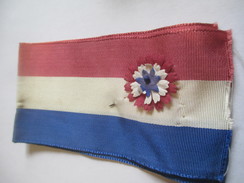 Petit Brassard Avec épingle  Fleur Patriotique Tricolore/ Vers1950                          MED150 - France
