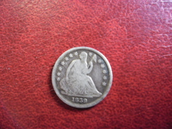 USA @ HALF DIMES (5 Cents) 1839 O New Orleans Silver Argent Liberté Assise - Seated Liberty V.F - Medios  Dimes