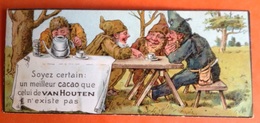 Van Houten Jolie Chromo En Forme Petit Marque Page Nain Chocolat - Van Houten