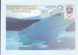 ARCTIC EXPEDITION, ARKTIKA- FISRT SURFACE SHIP TO REACH NORTH POLE, COVER STATIONERY, ENTIER POSTAL, 2002, ROMANIA - Expediciones árticas