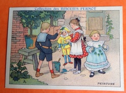 Dijon Biscuits Pernot Belle Chromo Illustrateur Enfants Jeu Peinture Polichinelle Beau Verso - Pernot