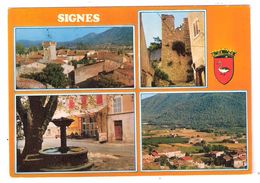 SIGNES, Var Multivues ; Vue Générale, La Fontaine ; Tour ; Blason 1976, TB - Signes