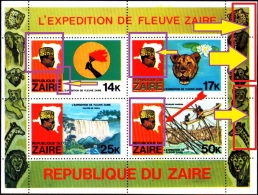 BIRDS-ZAIRE RIVER EXPEDITION-REGAL SUNBIRD-SET OF 2 MS-ONE WITH ERROR-ZAIRE-1979-SCARCE-MNH-J-51 - Colibríes