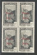 Reunion 1943,Overprinted "France Libre" Block Of 4,Sc 187,VF MNH**OG (G-2) - Blokken & Velletjes