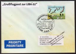 Österreich,Austria,Brief Beleg Gruß - Flugpost LIBA 2002, Zeppelin NT - 2001-10 Storia Postale