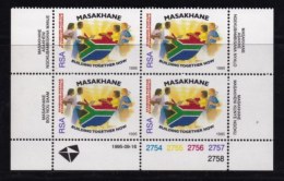 RSA, 1995, MNH Stamps In Control Blocks, MI 969, Masakhane (big), X730 - Nuovi