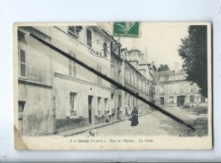 CPA - 3 - Deuil  - (S.-et-O.)  - Rue De L'Eglise - La Poste - Deuil La Barre