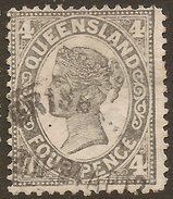 QUEENSLAND 1907 4d Grey-black QV SG 294a U #AAD156 - Used Stamps