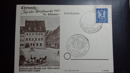 DDR Sonderpostkarte Zum Tag Der Briefmarke 1949 In Chemnitz Mit Mi.Nr. 243 Und Sonderstempel - Brieven