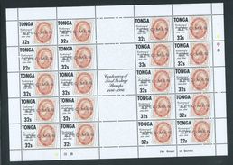 Tonga 1986 Postage Stamp Centenary Set 4 X 20 In Full Sheets With Gutters & Margins MNH Specimen O/P - Tonga (1970-...)