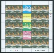 Tonga 1987 Canoe Race Set Of 4 X 20 In Full Sheets With Gutters And Margins MNH Specimen O/P - Tonga (1970-...)
