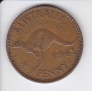 MONEDA DE AUSTRALIA DE 1 PENNY DEL AÑO 1943 CANGURO (KANGAROO) - Penny