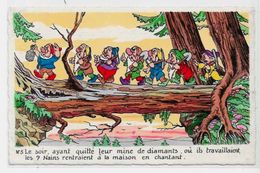 CPSM Walt Disney édition Séphéradiès écrite Blanche Neige Nains Gnomes - Other & Unclassified