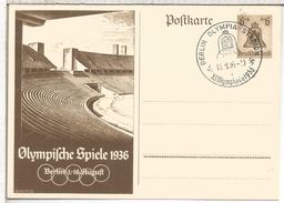 ALEMANIA REICH ENTERO POSTAL JUEGOS OLIMPICOS DE BERLIN 1936 MAT OLYMPIA STADION - Ete 1936: Berlin