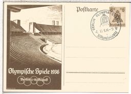 ALEMANIA REICH ENTERO POSTAL JUEGOS OLIMPICOS DE BERLIN 1936 MAT OLYMPIA STADION - Sommer 1936: Berlin