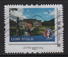 Timbre Personnalise Oblitere - Lettre Verte 20g - Lens Agglo - Football Euro 2016 - Usados