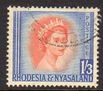 Rhodesia & Nyasaland 1954 1/3d Definitive, Used, SG 10 (BA) - Rodesia & Nyasaland (1954-1963)