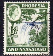 Rhodesia & Nyasaland 1959 6d Victoria Falls Definitive, Used, SG 24 (BA) - Rhodesia & Nyasaland (1954-1963)