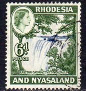Rhodesia & Nyasaland 1959 6d Victoria Falls Definitive, Used, SG 24 (BA) - Rodesia & Nyasaland (1954-1963)