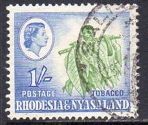 Rhodesia & Nyasaland 1959 1/- Tobacco, Used, SG 25 (BA) - Rodesia & Nyasaland (1954-1963)