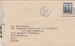 Nelle Zélande Lettre Censurée Pour Les Etats Unis 1945 - Lettres & Documents