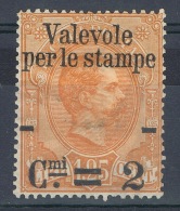 RB 1165 - Italy 1890 L1.25 Parcel Post Stamp Surcharged 2c - S.G. 51 - Mint Stamp Cat £65 - Nuovi