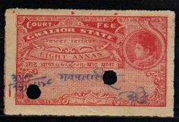 GWALIOR  State  8A  Court Fee Type 22  K&M 225 #  98076  Inde Indien  India Fiscaux Fiscal Revenue - Gwalior