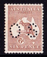 Australia 1929 Kangaroo 6d Chestnut Small Multiple Watermark Perf OS MNH - Ungebraucht