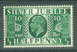 G.B.: 1935   Silver Jubilee    SG453Wi    ½d    [Wmk Inverted]  MH - Ungebraucht