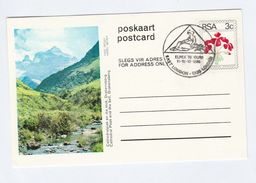 1973 East London SOUTH AFRICA STATIONERY ELPEX Ilus CATHERDAL PEAK Stamp Postal Card Cover Philatelic Exhibition - Storia Postale