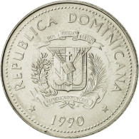 Monnaie, Dominican Republic, 25 Centavos, 1990, SUP+, Nickel Clad Steel, KM:71.2 - Dominikanische Rep.