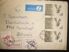 Pologne Poste Aerienne Lettre Recommandee Warszawa 1983 Pour Rorschach - Posta Aerea