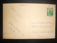 Liechtenstein Carte De Schann 1937 Pour Joultzeren - Briefe U. Dokumente