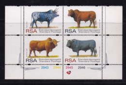 RSA, 1997, MNH Stamps In Control Blocks, MI 1079-1082, Rinder, X746 - Ungebraucht