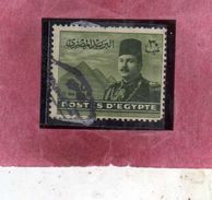 EGYPT EGITTO 1939 1946 KING FAROUK RE ROI AND PYRAMIDS 30m OL GREEN 1946 USATO USED OBLITERE' - Usados